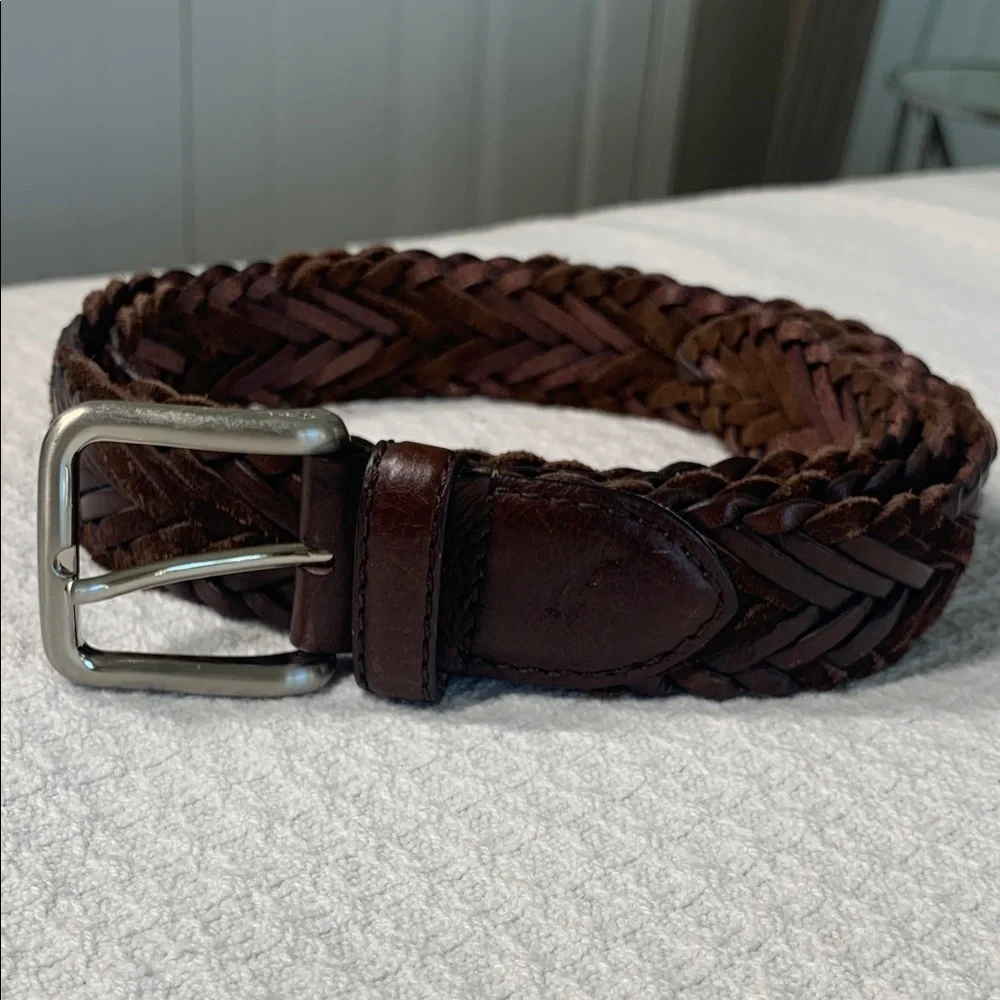 Tommy Bahama leather braided belt brown leather and suede size 38-40 large